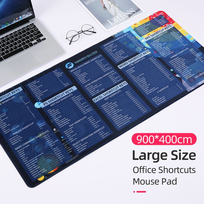 Tapis de Souris XXL Raccourcis Office 90×40 cm
