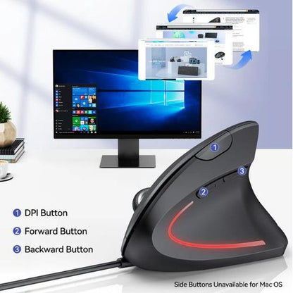 Souris Ergonomique Verticale Sans Fil – Protection Anti-Douleur Poignet & Bras