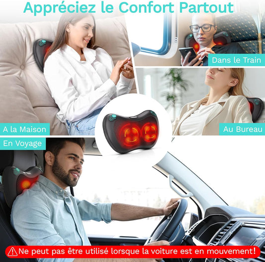 Coussin Massant Cervical Shiatsu – Chaleur Infrarouge | Cou, Dos & Épaules