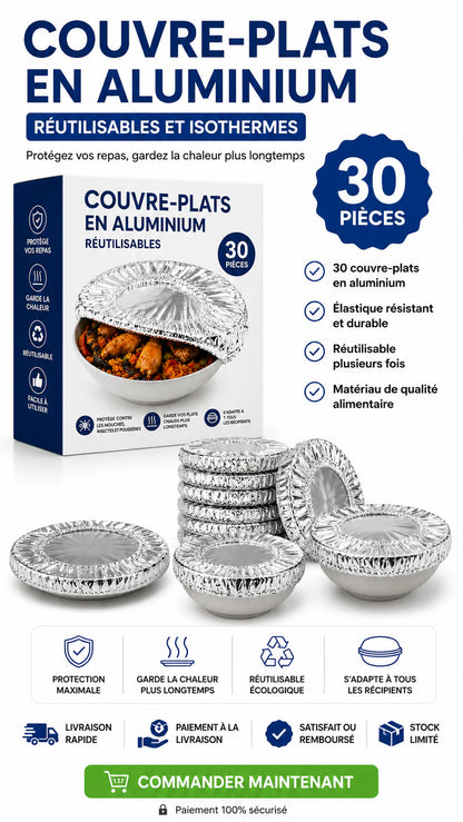 COUVRE-PLATS ISOTHERMES – Protégez Vos Repas – un lot de 30 pcs