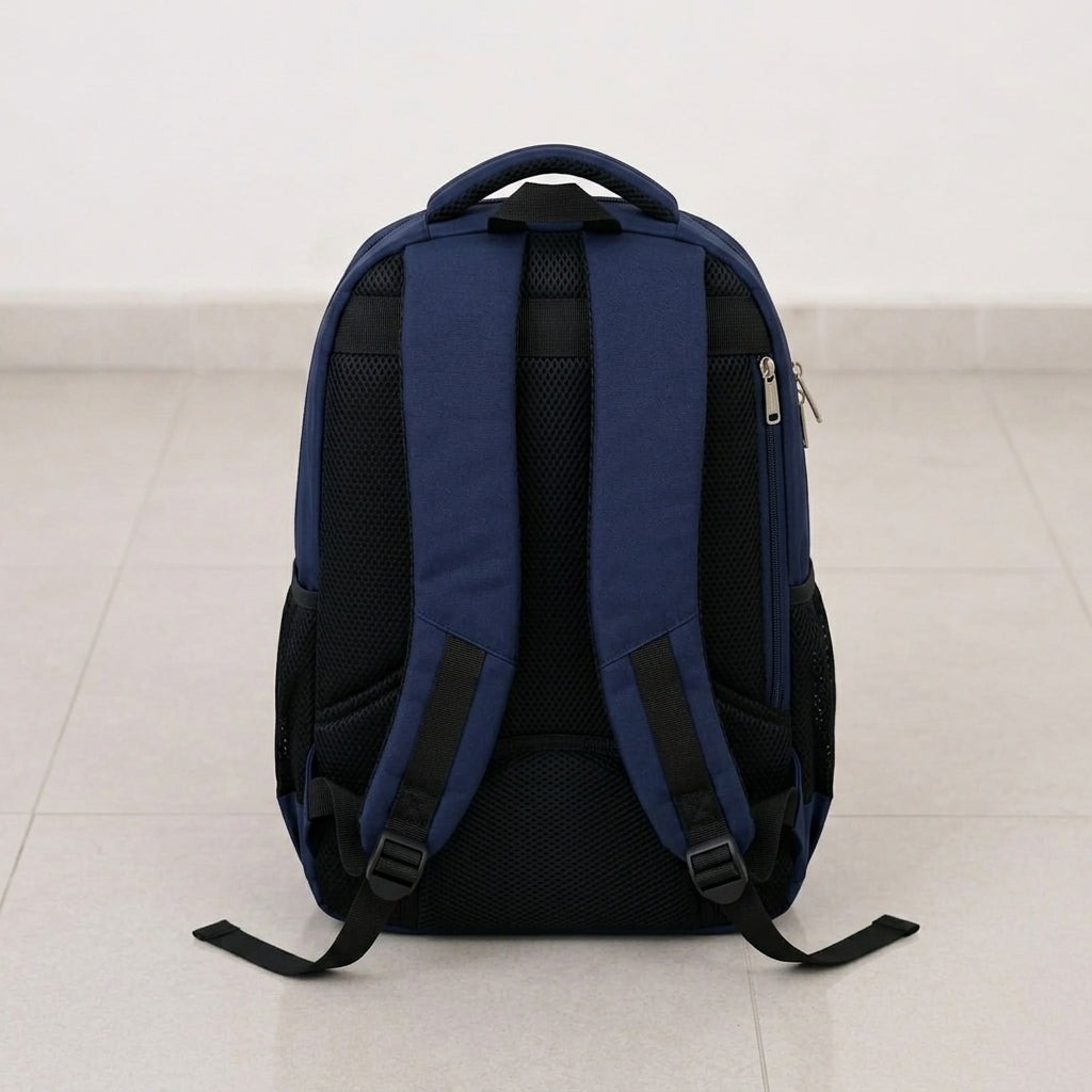 Sac à Dos Scolaire Bleu Marine – Grand Format & Sécurité Réfléchissante